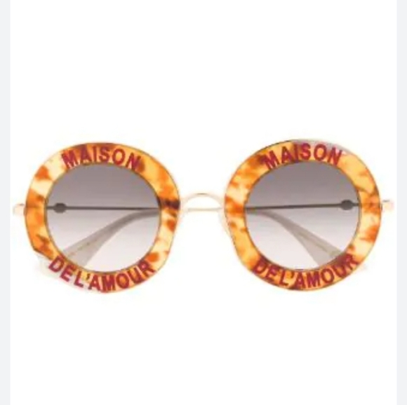 NEW GUCCI ROUND SUNGLASSES GG0113S 010 GUCCI UNISEX EYEWEAR LIMITED EYEWEAR - Picture 4 of 8